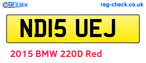 ND15UEJ are the vehicle registration plates.