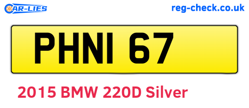 PHN167 are the vehicle registration plates.