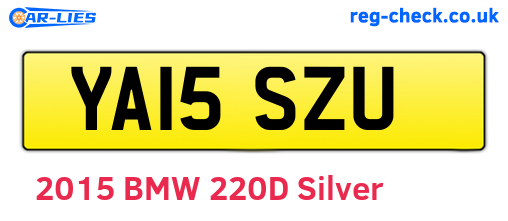 YA15SZU are the vehicle registration plates.