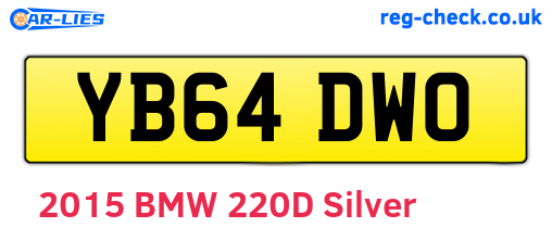 YB64DWO are the vehicle registration plates.