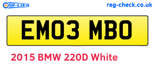 EM03MBO are the vehicle registration plates.