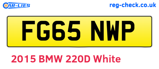 FG65NWP are the vehicle registration plates.