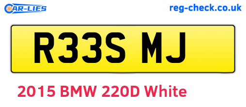 R33SMJ are the vehicle registration plates.
