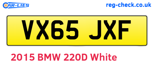 VX65JXF are the vehicle registration plates.