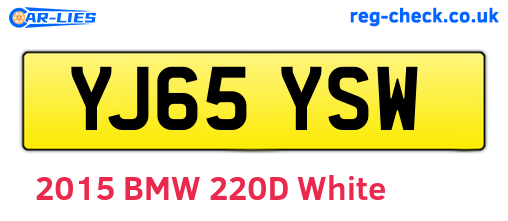 YJ65YSW are the vehicle registration plates.
