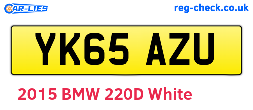 YK65AZU are the vehicle registration plates.