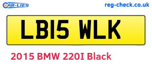 LB15WLK are the vehicle registration plates.