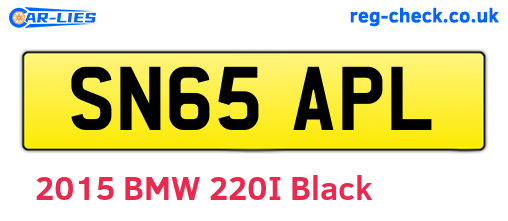 SN65APL are the vehicle registration plates.