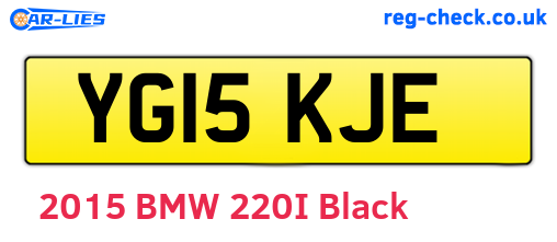 YG15KJE are the vehicle registration plates.