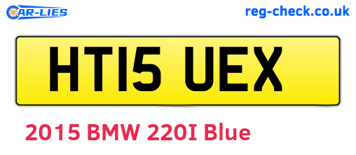 HT15UEX are the vehicle registration plates.