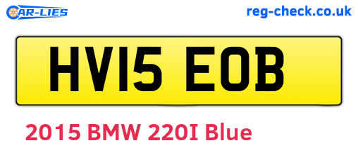 HV15EOB are the vehicle registration plates.
