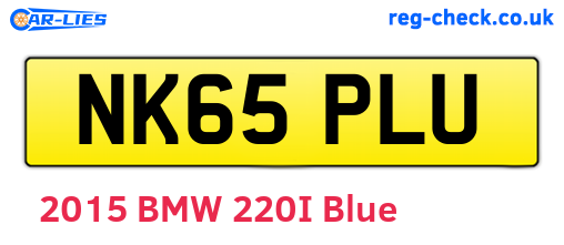 NK65PLU are the vehicle registration plates.
