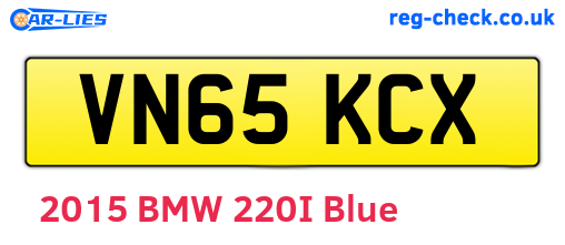 VN65KCX are the vehicle registration plates.