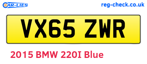 VX65ZWR are the vehicle registration plates.