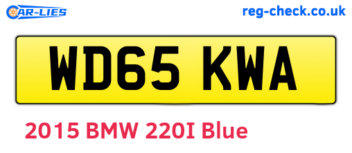 WD65KWA are the vehicle registration plates.