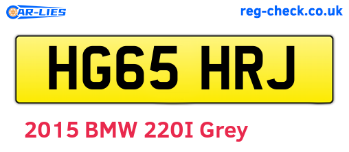 HG65HRJ are the vehicle registration plates.