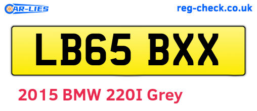 LB65BXX are the vehicle registration plates.