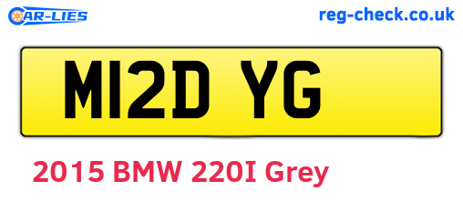 M12DYG are the vehicle registration plates.