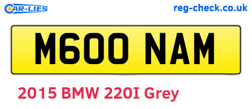 M600NAM are the vehicle registration plates.