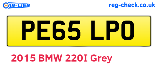 PE65LPO are the vehicle registration plates.