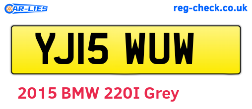 YJ15WUW are the vehicle registration plates.