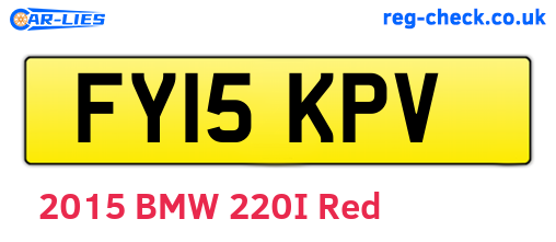 FY15KPV are the vehicle registration plates.