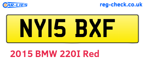 NY15BXF are the vehicle registration plates.
