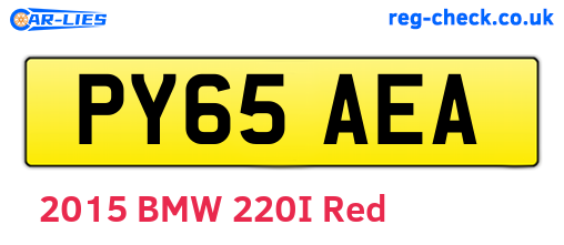 PY65AEA are the vehicle registration plates.
