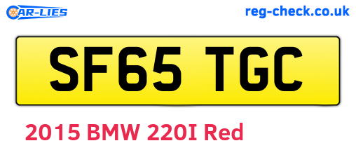 SF65TGC are the vehicle registration plates.