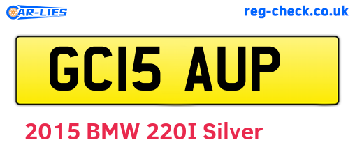 GC15AUP are the vehicle registration plates.