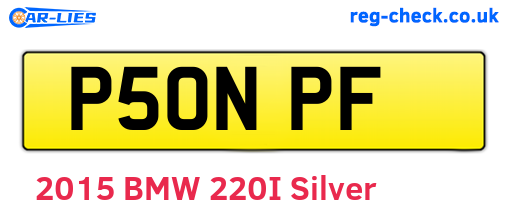 P50NPF are the vehicle registration plates.