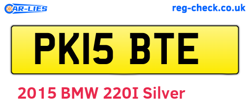 PK15BTE are the vehicle registration plates.