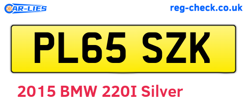 PL65SZK are the vehicle registration plates.