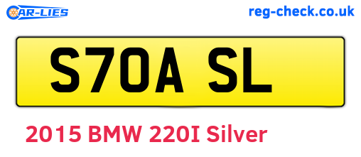 S70ASL are the vehicle registration plates.