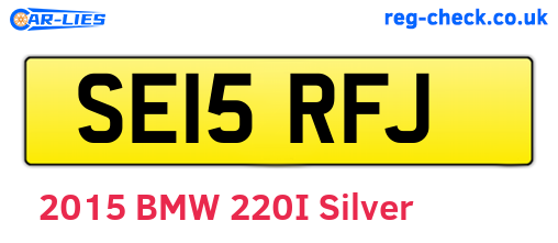 SE15RFJ are the vehicle registration plates.