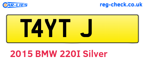 T4YTJ are the vehicle registration plates.