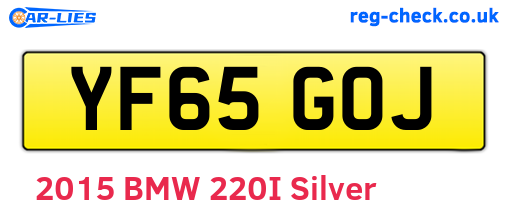 YF65GOJ are the vehicle registration plates.
