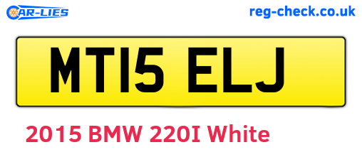 MT15ELJ are the vehicle registration plates.