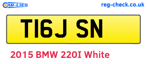 T16JSN are the vehicle registration plates.