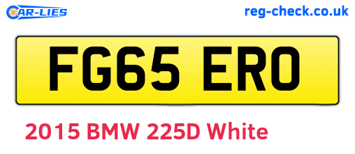 FG65ERO are the vehicle registration plates.