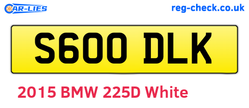 S600DLK are the vehicle registration plates.