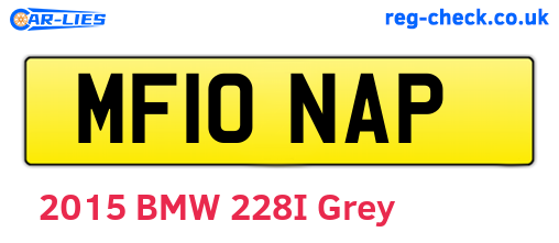 MF10NAP are the vehicle registration plates.