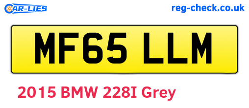 MF65LLM are the vehicle registration plates.