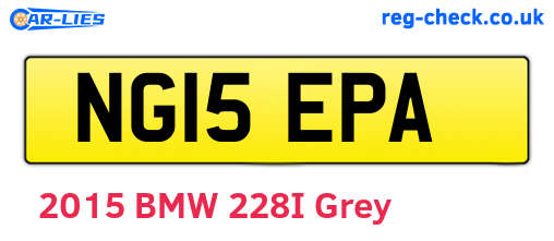 NG15EPA are the vehicle registration plates.