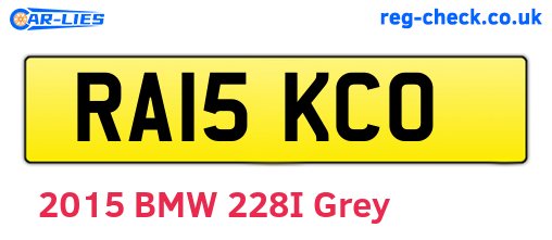 RA15KCO are the vehicle registration plates.