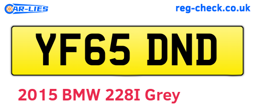 YF65DND are the vehicle registration plates.