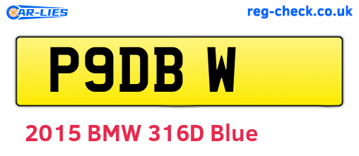 P9DBW are the vehicle registration plates.