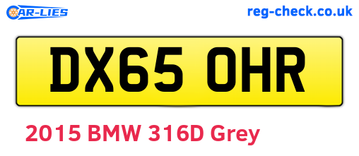DX65OHR are the vehicle registration plates.