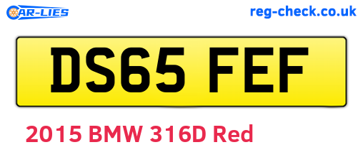 DS65FEF are the vehicle registration plates.