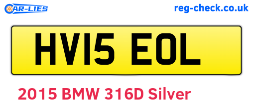 HV15EOL are the vehicle registration plates.
